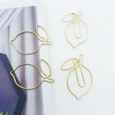 Lemon Shape Paper Clips Cute Bookmark School Paper Clip Metal Paperpins Desk Office Items Office Accessories Binding Supplies