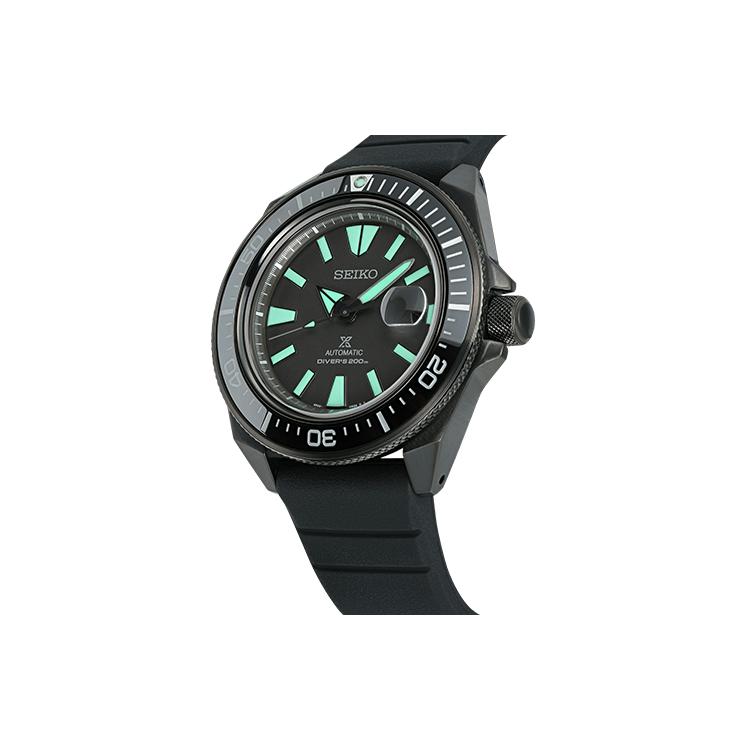 Seiko Prospe Automatic Mechanical Movement Silicone Strap Watch Men's Watches Black Dial SRPH97K1