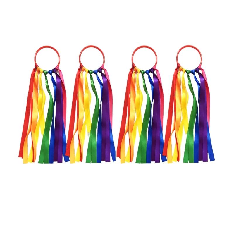 Colorful Ribbon Streamers Wristbands Gymnastics Ballet Streamers Twirling Rings For Sports Event and Dance Performances 1