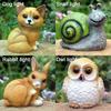 Outdoor Solar Power Yard Animal Ornament Lamp LED Garden Landscape Lamp Rabbit Owl Snail Puppy Night