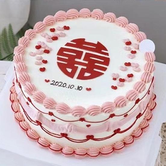 Double Happiness Word Cake Mold Chinese Style DIY Handmade Silicone Cake Mold Wedding Decor Baking Tools