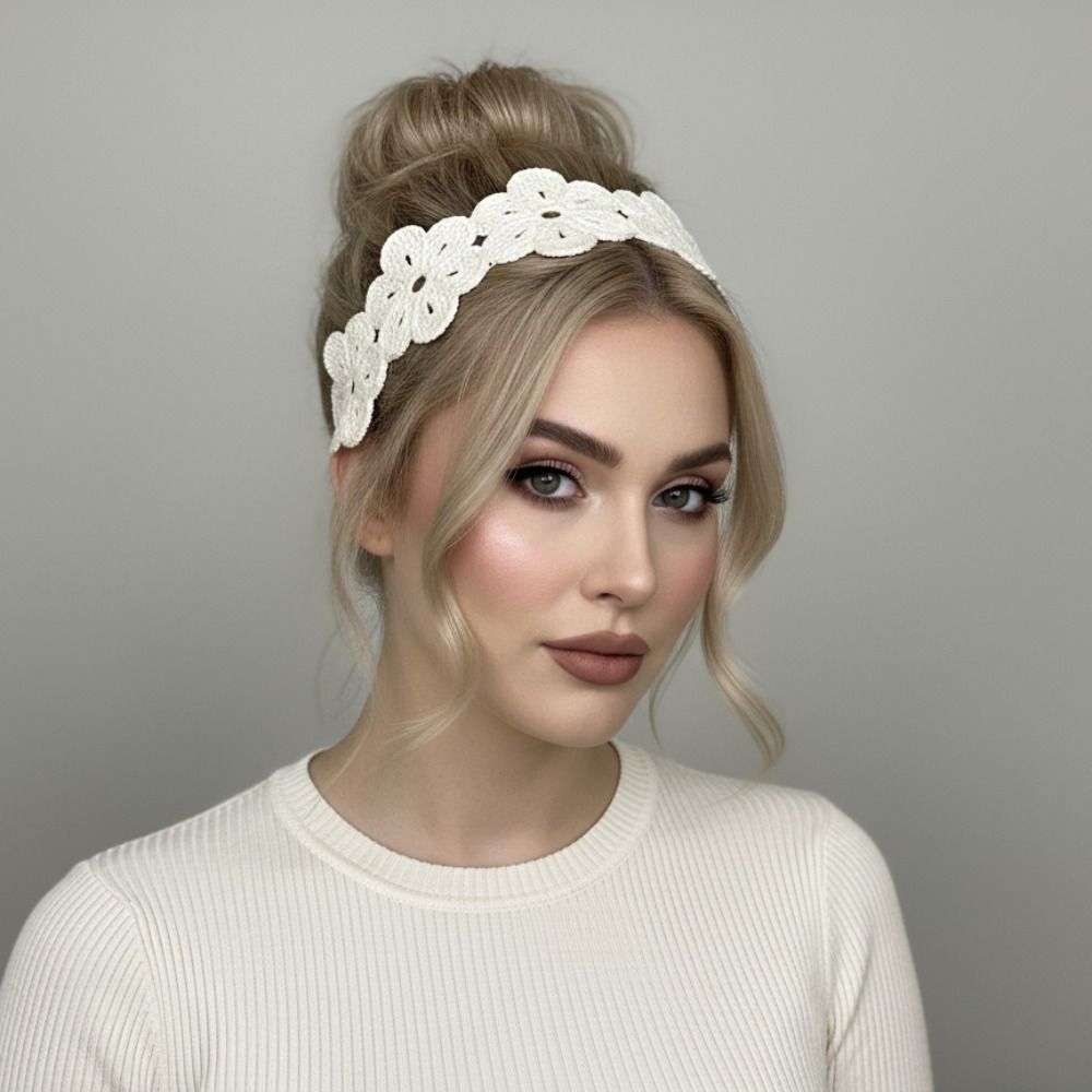 Floral Crochet Flower Hair Band Retro Women Hair Scarf Knitted Headband Girl Hair Accessories