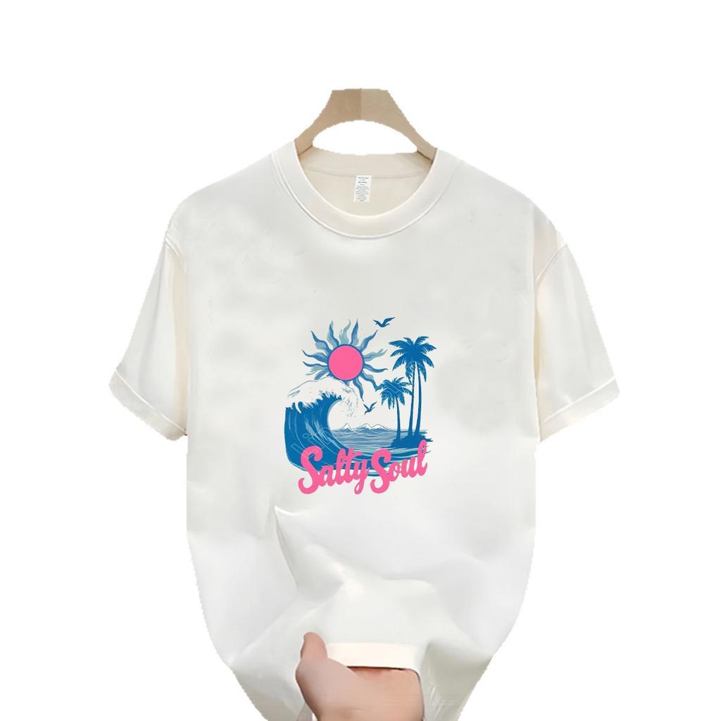 Cross-Border Exclusive Supply Of Good Goods 100% Pure Cotton American Printed Short-Sleeved T-Shirt Men'S And Women'S Trendy Brand Street Loose