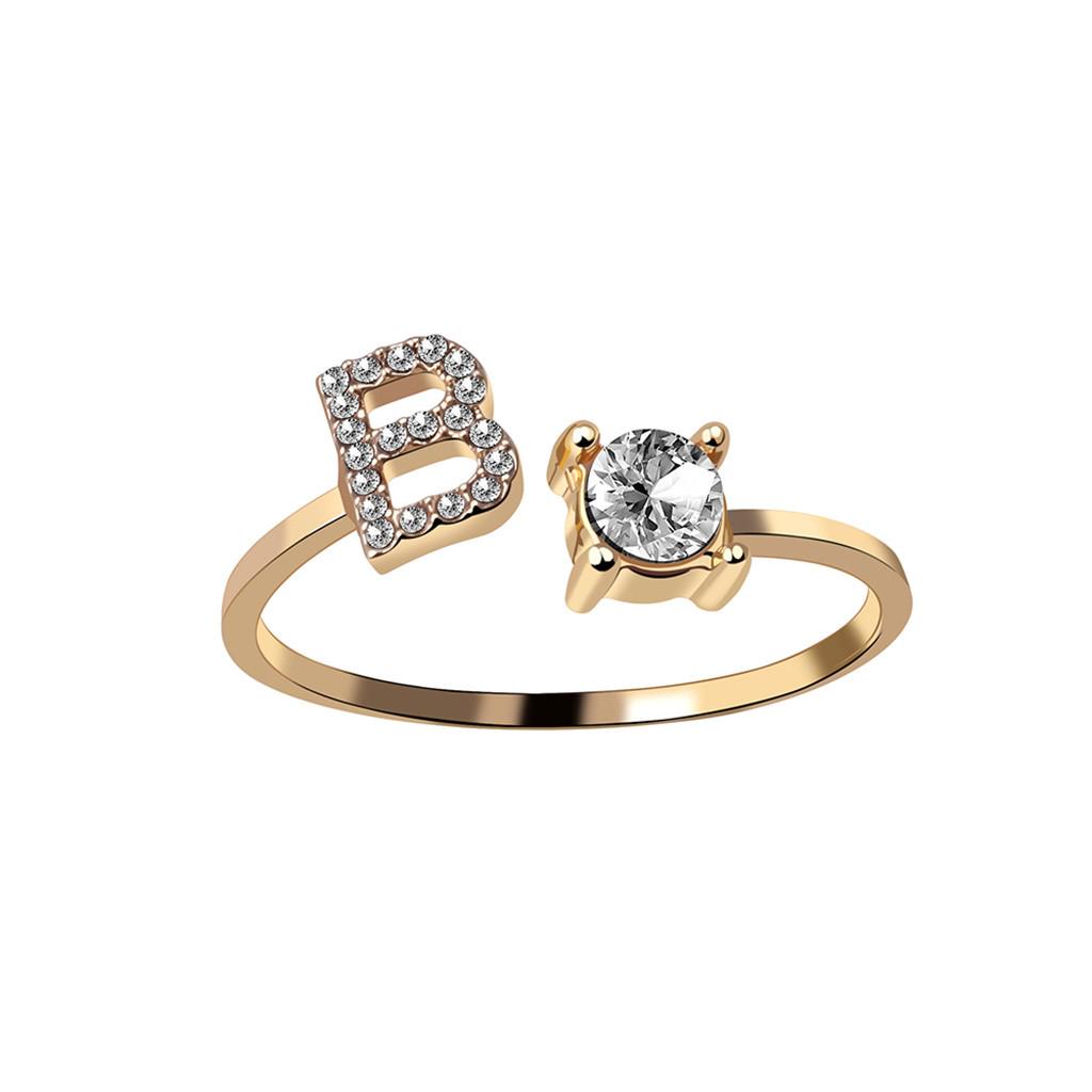 Exquisite Fashion 26 English Alphabet Style Ring Letter Fashion Copper Ring