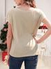 Women's Boat Neck Cap Sleeve Top Loose Fit Lightweight Basic Casual Tee
