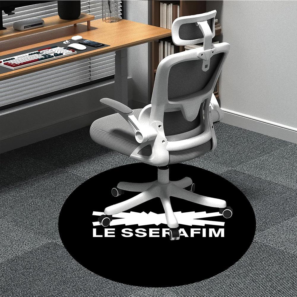

1pc Le Sserafim Band Chair Carpet for Office Non Slip, Lightweight, Machine Washable Rug for Office Holiday Decor 80cm