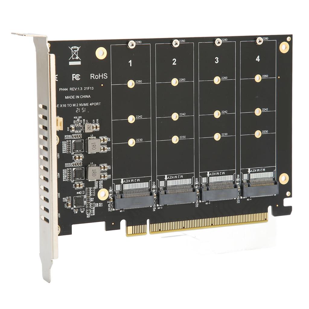 M.2 PCIE Adapter NVMe M.2 To PCIe 4.0 X16 Protocol 4 Bay SSD Transfer Expansion Card M.2 RAID X16