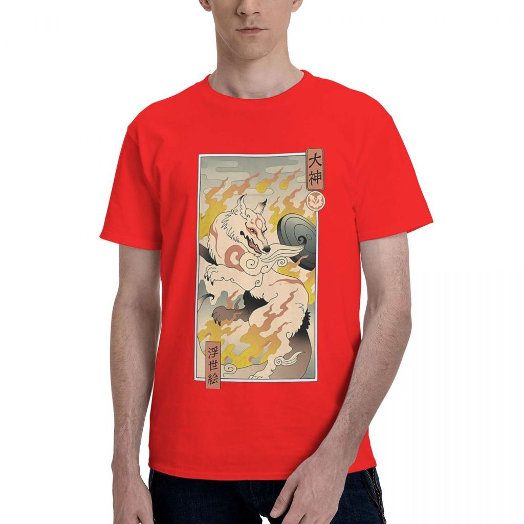 Okami Wolf Of Japan 100 Cotton Casual Breathable Confortable Cute Funny Mens TShirts Funny Gift