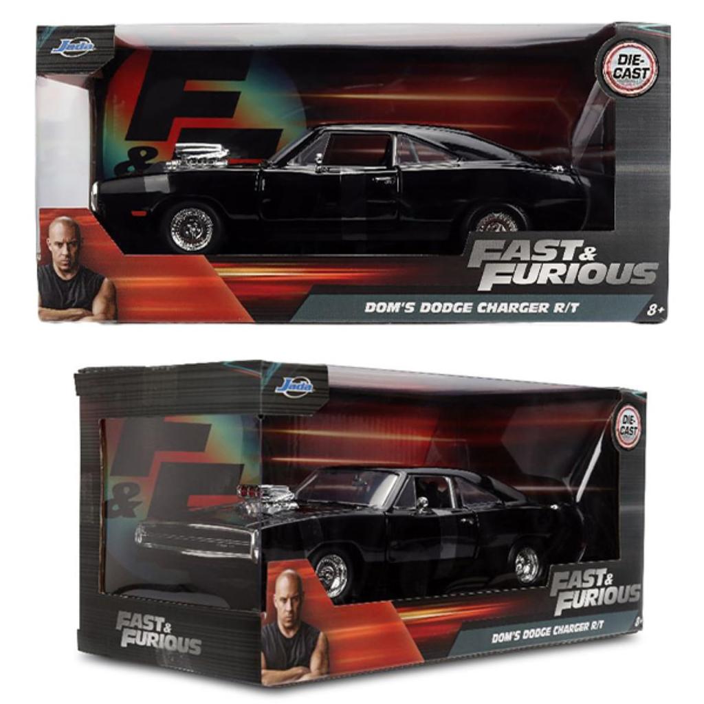 Jada TOYS Fast Furious 1970 Dodge Charger 1327 Dom Dodge Charger Diecast Miniature Car Black 1/24 & R/T [Used]