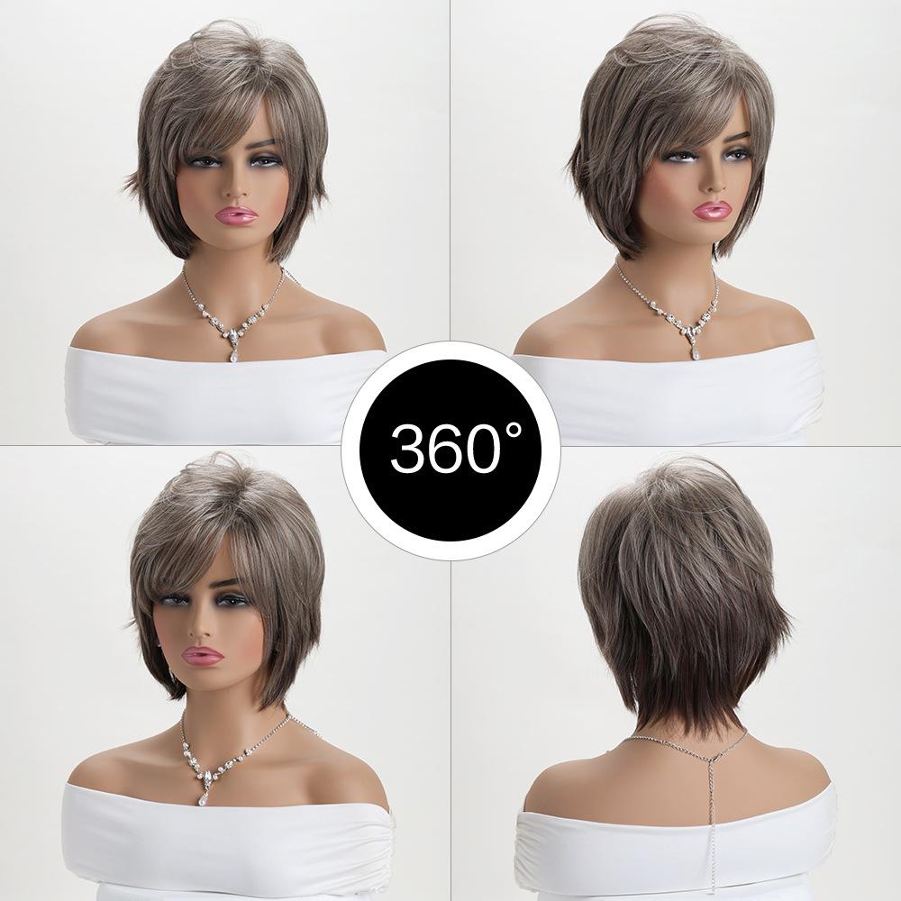 Pixie Wigs for Women Short Natural Wave Layered Haircut Synthetic Heat Resistant Hair Wig for Daily Costume