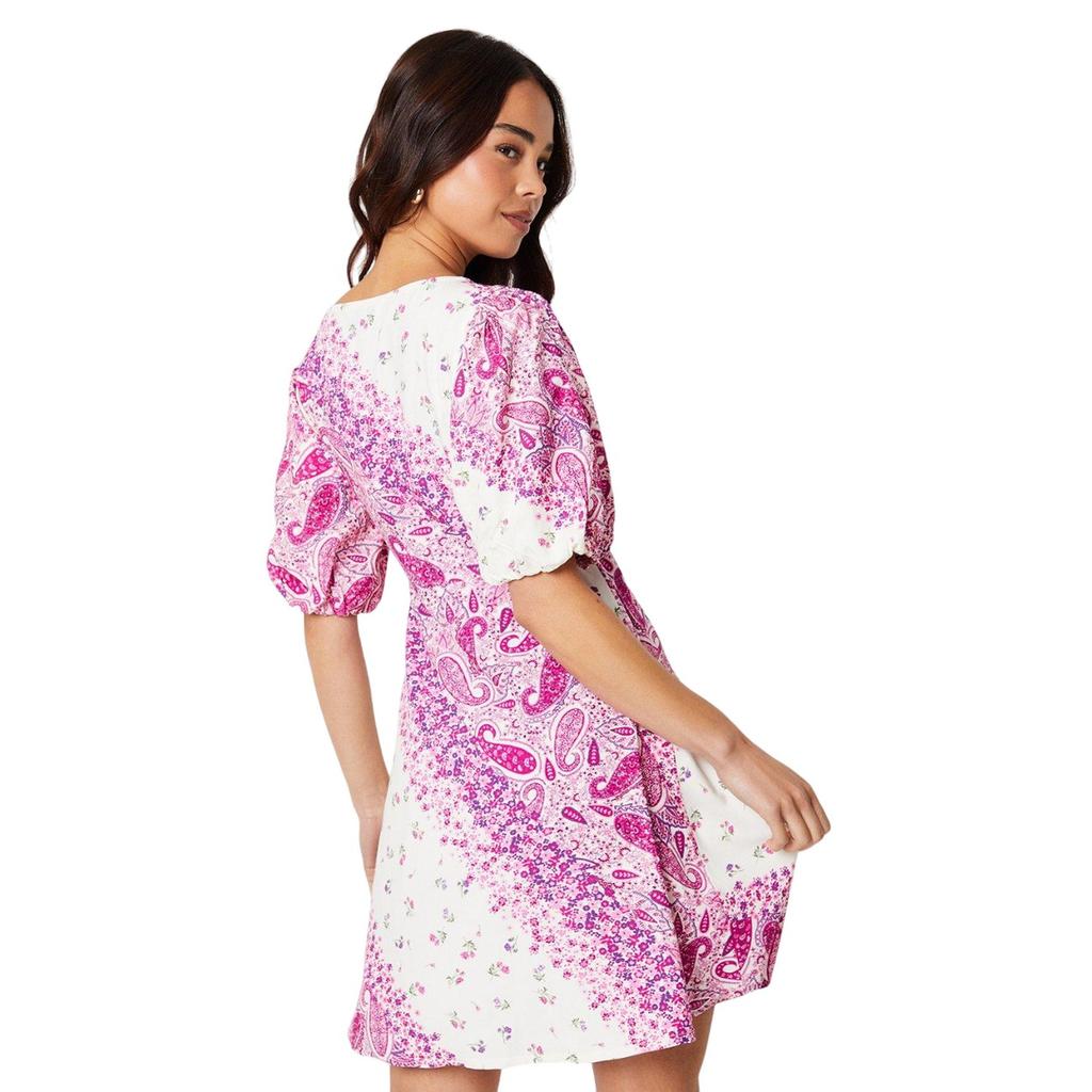 Dorothy Perkins Womens/Ladies Wrap Petite Puff Sleeve Mini Dress