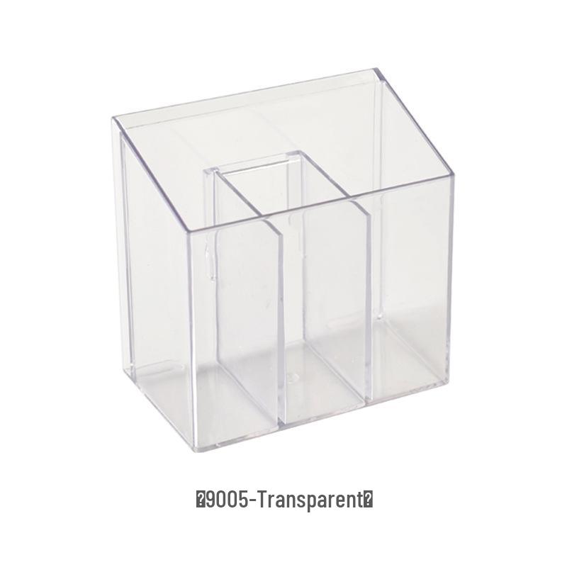Transparent Acrylic Pen Holder & Makeup Brush Organizer - High-End Luxury Desktop Storage Box
