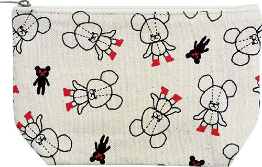 

The Bears School Pouch, Black Leather, Natural