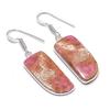 Natural Rhodochrosite Gemstone 925 Sterling Silver Jewelry Earring 1.77" AEE-10714