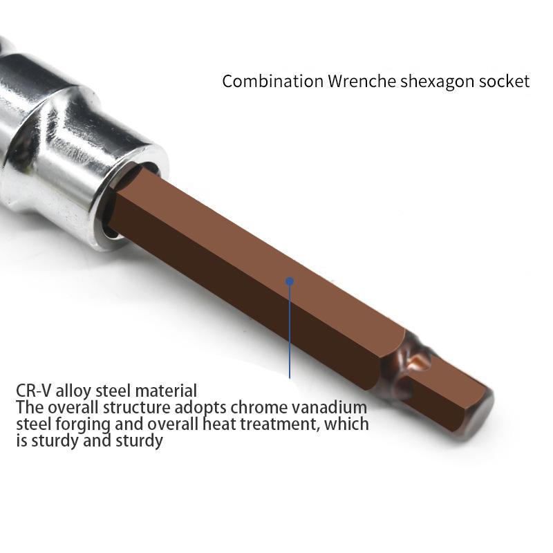 15PCS 1/2‘ Drive Hex Bit Sockets H4/5/6/7/8/10/12 Metric Screwdriver Bit Sockets Hand Tool Socket Joint Hexagonal