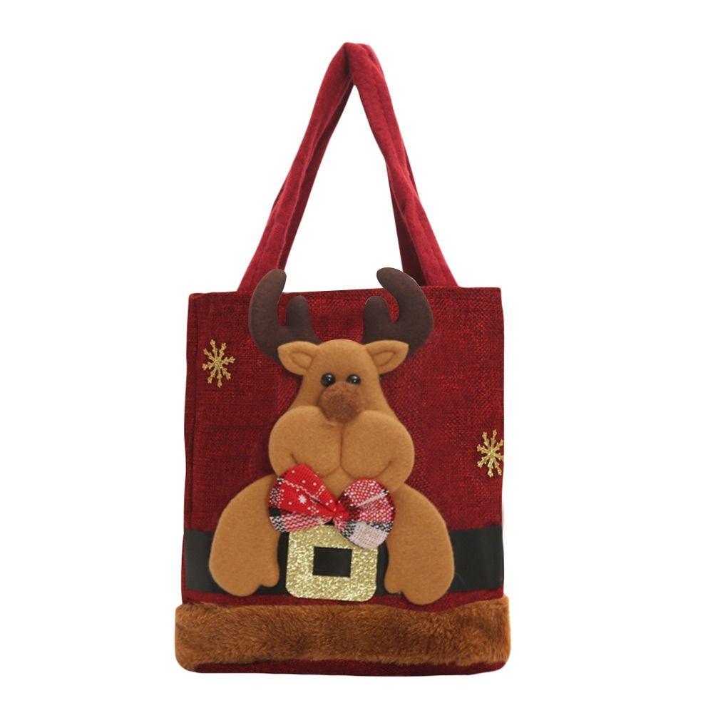 Christmas Tote Bags  Santa Snowman Fawn Gift Bags Children Gift Bags Candy Bags