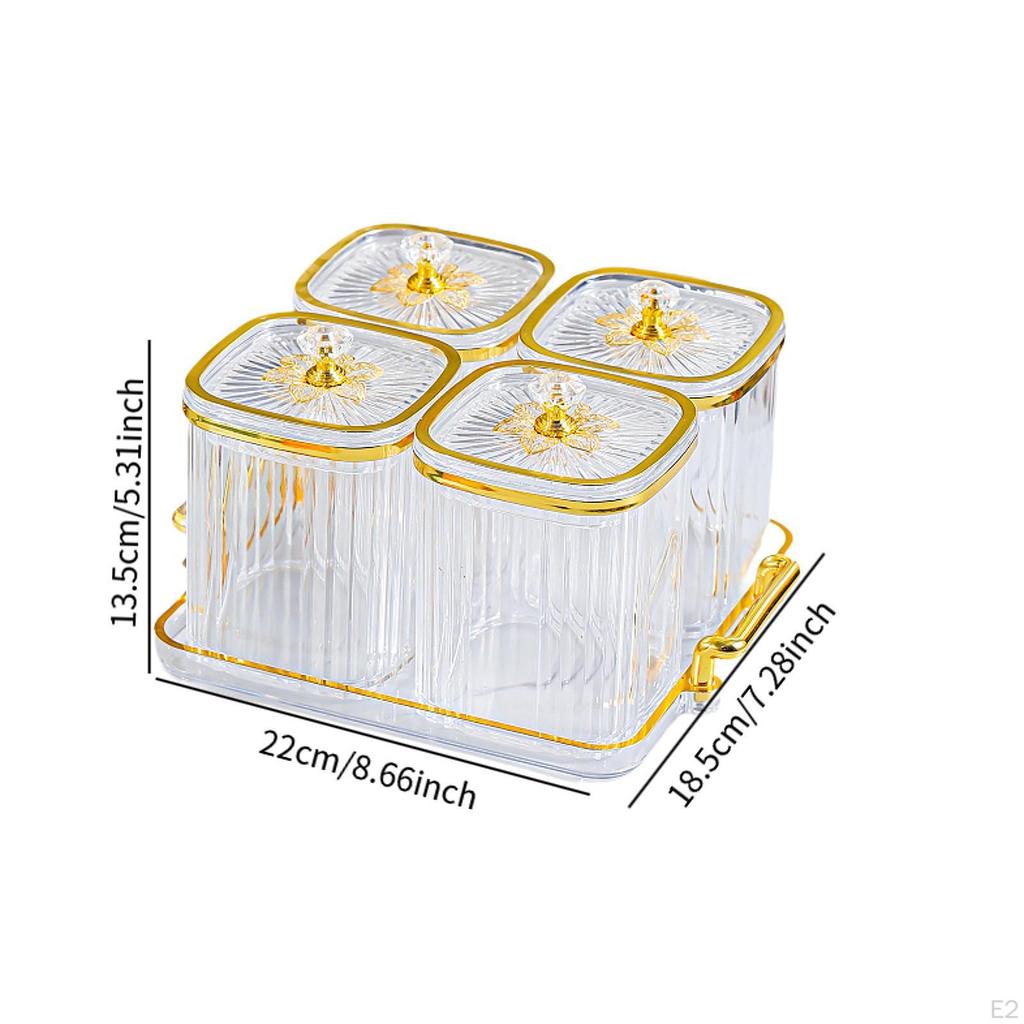 Appetizer Plate for Dried Fruits, Divided Serving Box with Lid Dining Room