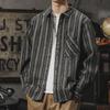 Spring and Autumn Men's American Style Retro Striped Shirt