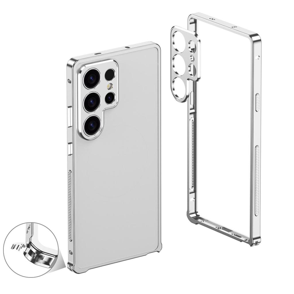 Samsung S25 Ultra Metal Frame Phone Case - Heat Dissipation, Bare Metal, Sea Horse Buckle Compatible with S24U