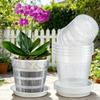 5pcs Clear Nursery Pots Garden Planting Pot Plastic Breathable Growth Container With Tray Repotting Pot With Holes 11/14/16/19cm