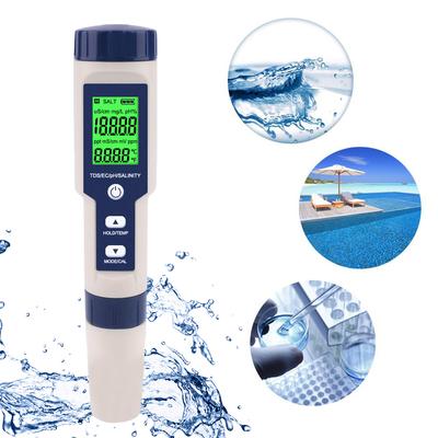 5 In 1 Water Quality Detector TDS EC PH Salinity Temperature Meter Portable Water Quality Tester for Aquariums Pools Spa