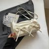 Balletcore Bow Handbag Korean Style PU Leather Underarm Bag Simple Bow Tie Shoulder Bag  Girls