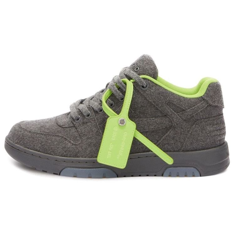 

Off-White Мужские кроссовки Out of Office темно-серого и флуоресцентного зеленого цвета OMIA189F22FAB001-0707 41