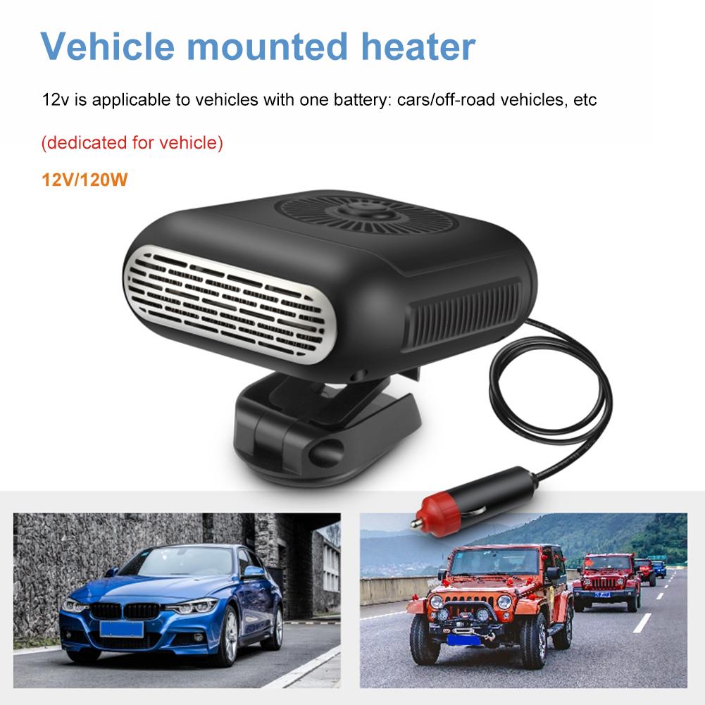 2-in-1 Vehicle Car Heater 12V/24V 2Mode Heating/Cooling Fan 360° Adjustable Space Saving Thermostat Vehicle Car Electric Heaters