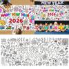 Festival Themed Waterproof Doodles Paper Mats for Children 76x183cm Large Size for Parties and Home Doodling Easy to Carry