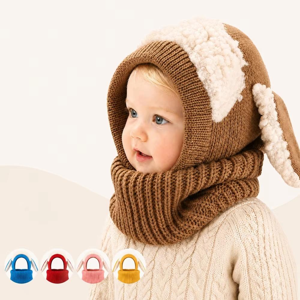 Plush Fabric Baby Shawl Cartoon Puppy Hood Scarf Soft Touch Toddler Cloak Outdoor Wear