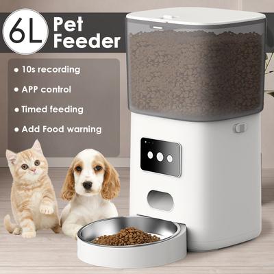 6L Automatisk Husdjursmatare Smart Matdispenser för Hundar Katter Timer WIFI APP-kontroll Rostfri Stålskål Automatisk Katt Hund Husdjursmatning Husdjursartiklar