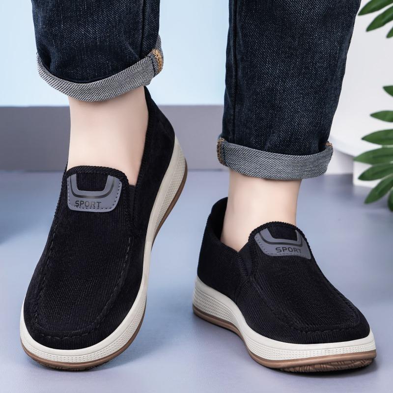 Spring Men's Casual Slip-on Shoes, Lightweight Shallow Mouth Comfort Skate Shoes, Striped Soft Sole Single Shoes, Dropshipping Available