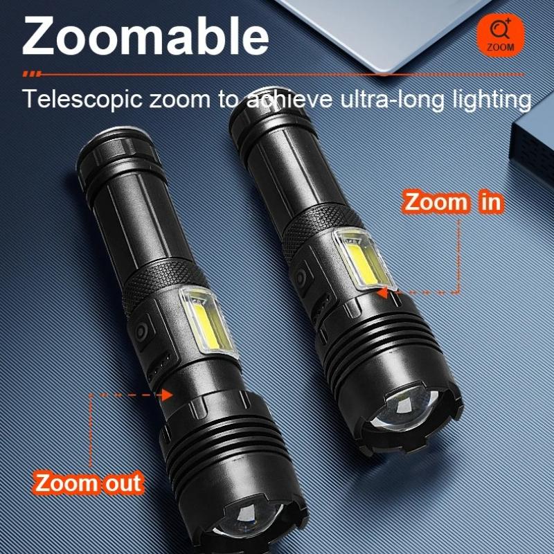 High Powerful LED Flashlights Long Range 1500M Super Bright Torch Light Type-C Rechargeable Waterproof Outdoor Camping Lamp
