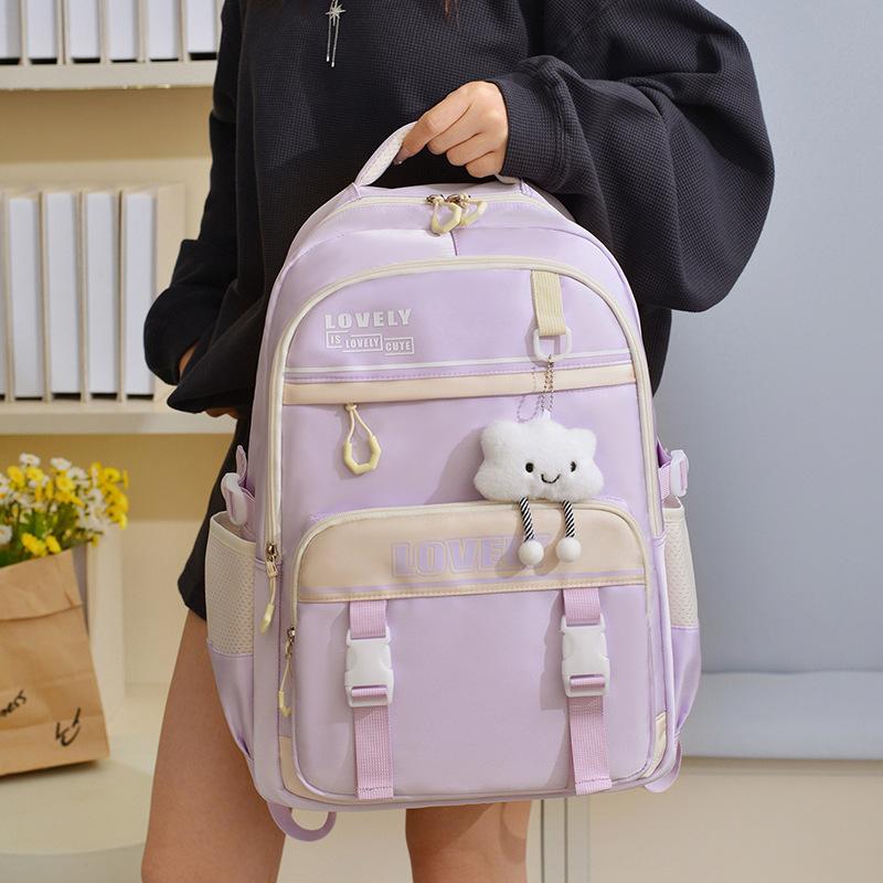 Simple Backpack Girl New Cute High-value Schoolbag Student Large-capacity Backpack
