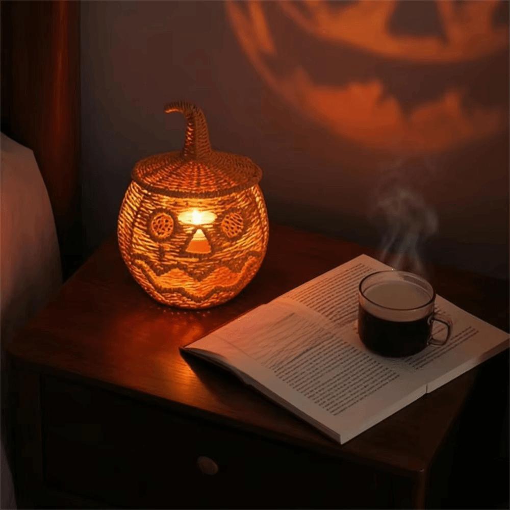 with Removable Lid Halloween Woven Pumpkin Handcrafted Pumpkin Storage Box  Thanksgiving