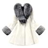 Women Long  Of Imitation Mink  Coat With Cap 