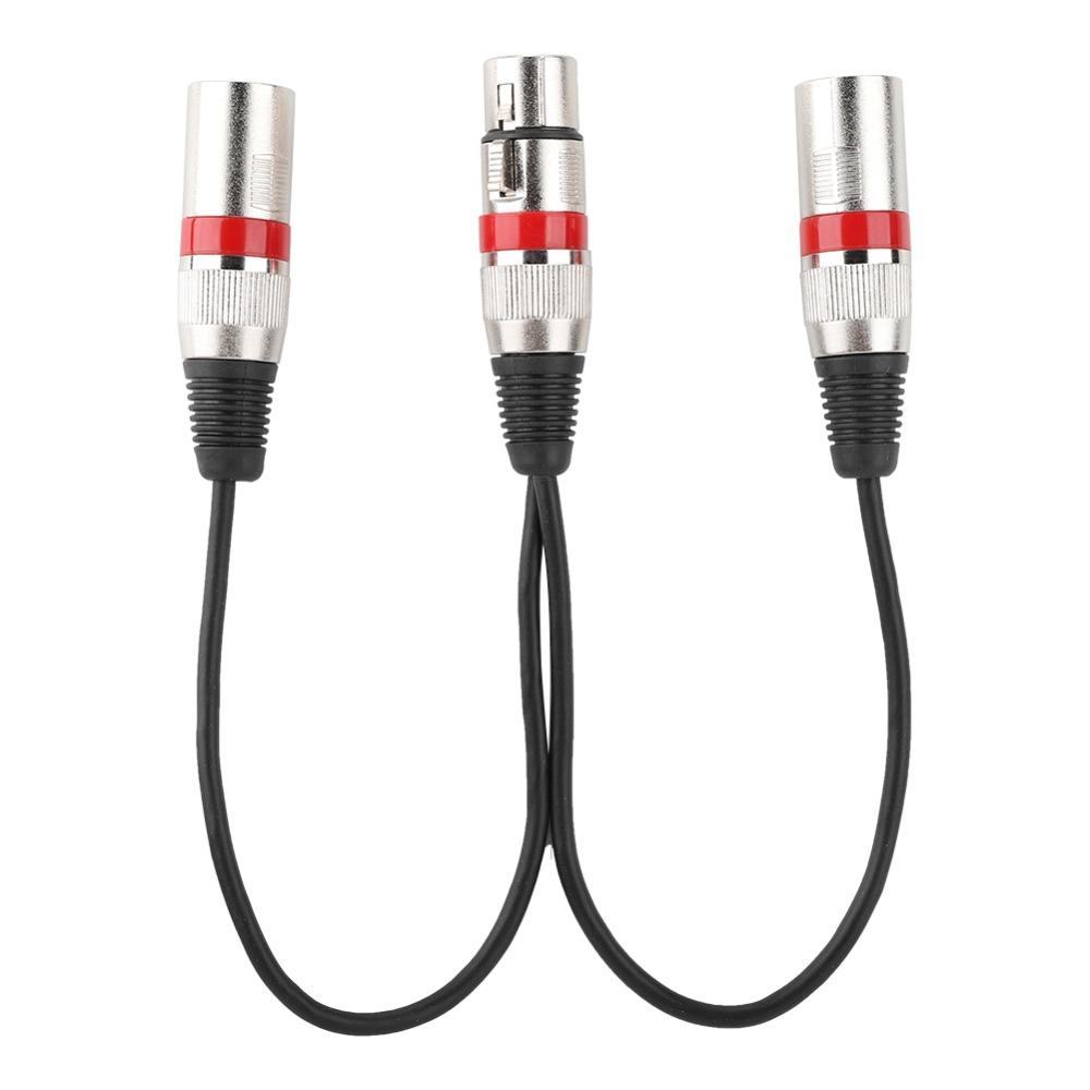 30cm Length XLR Female To Dual Male Splitter XLR Splitter Cable for Canon For Microphones