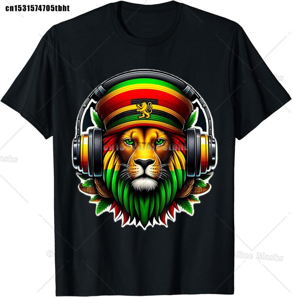 Jamajka Rasta Lev Vtipná Grafická Trička Bavlna Unisex Krátký Rukáv Ležérní Tričko Top Harajuku Streetwear Letní Unisex Oblečení