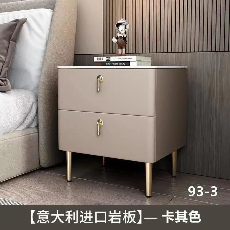 Einfache Moderne Nachtkonsolen aus Massivholz für Wohnmöbel Schiefer Nachttisch Nordisches Design Leichter Luxus Schlafzimmer Nachttisch