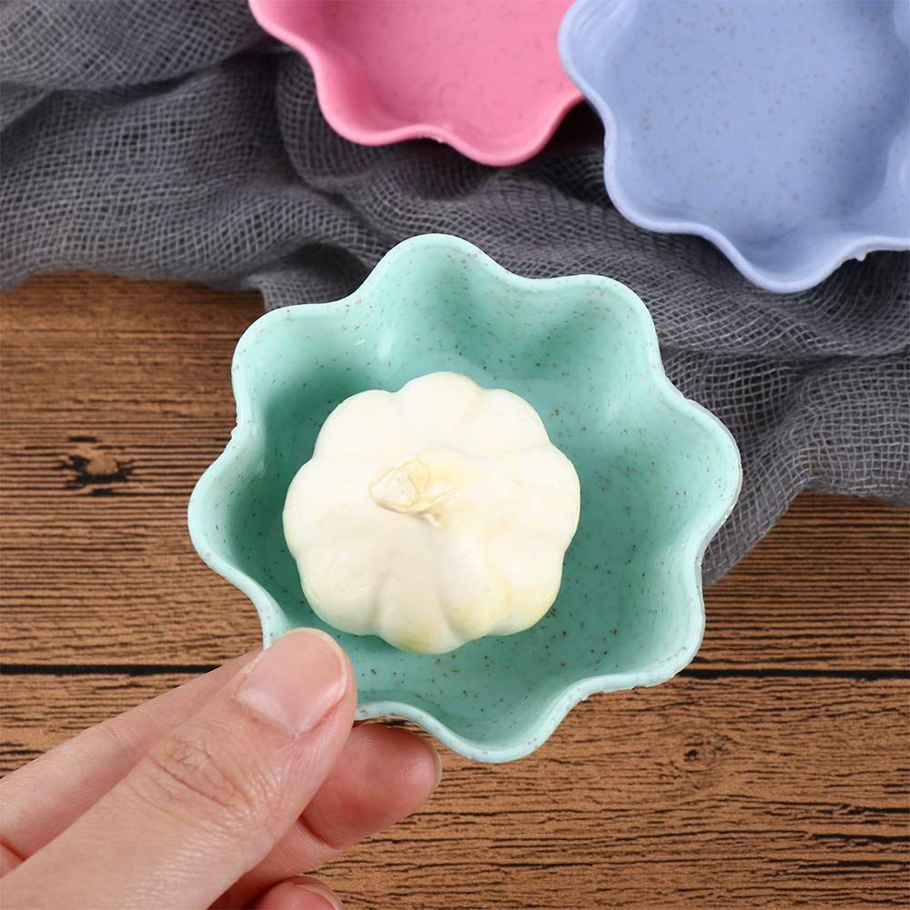 Heart,Flower Shape Fall Resistant Wheat Straw+PP Material Appetizer Plates Kitchen Supplies Tableware Mini Bowls Seasoning Dish