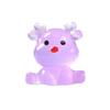 Mini Elk Miniature Figurines Cartoon Deer Statue Christmas Luminous Sitting Elk  Home Car Decor