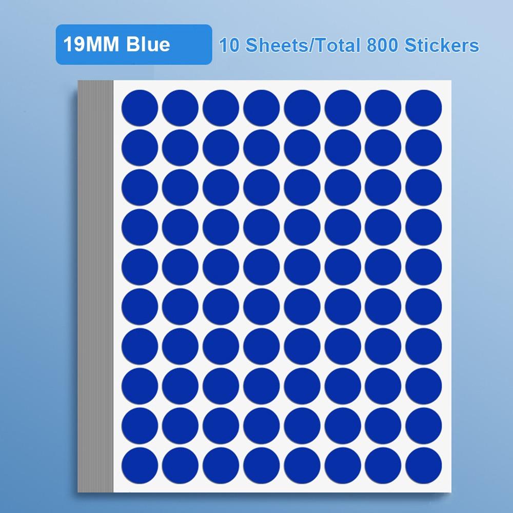 10Sheets Writable Material Dot Adhesive Stickers Self-Adhesive Round Classification Markers 19MM Label Stickers Classification синий