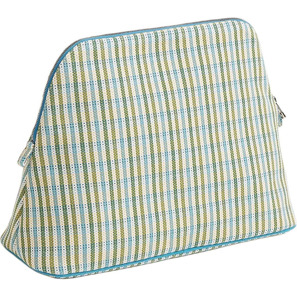 Hermes Bolide 31 Silver Buckle Animal Weaving Embroidery Cotton Travel Storage Bag Unisex Bags Blue H103997MV01