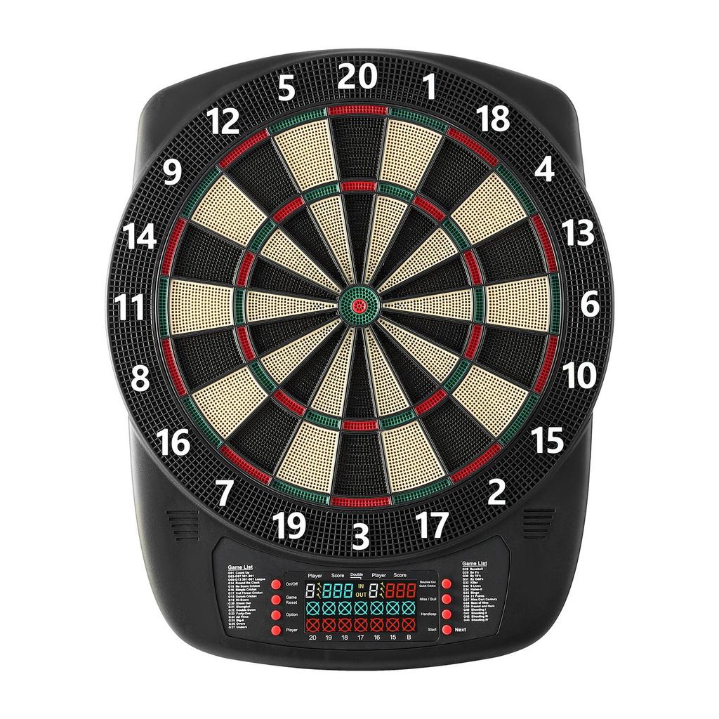 Electronic Dart Board, 336mm Target Dartboard with 43 Games & 200+ Variations for Up to 8 Players, 6 Dart Shafts with Flights & 50 Soft Tips, Color