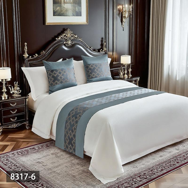 Fashionable and Minimalist Bedspread Hotel and Guesthouse Bedding Patchwork Bed Cover Decorative Strip High-count High-density Light Luxury Bed Skirt