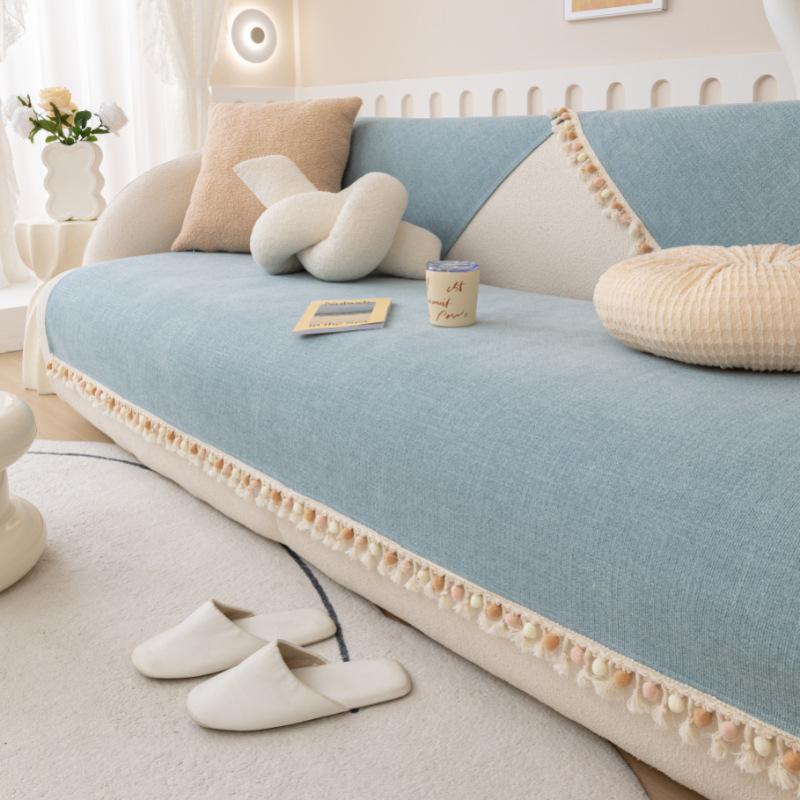 

Four Seasons Universal Chenille Sofa Cushion Non-Slip Backrest Armrest Towel for Cloth Leather Sofa 70*50