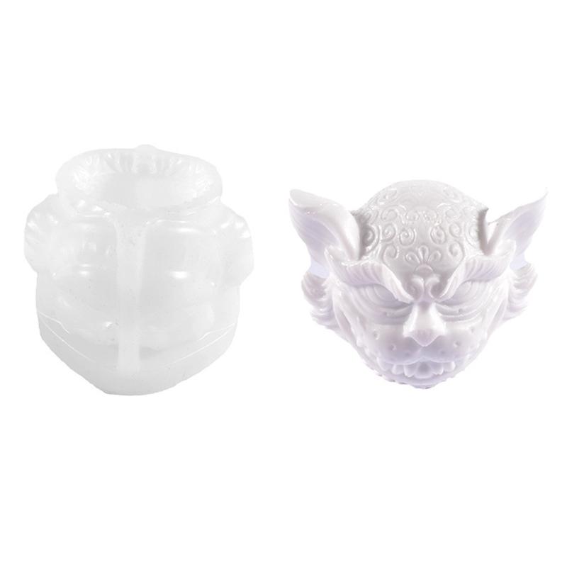 Cute Evil for Cat Animal Candle Mold 3D Abstract Resin Epoxy Casting Molds for Home Decor Ornament Aromatherapy Mold