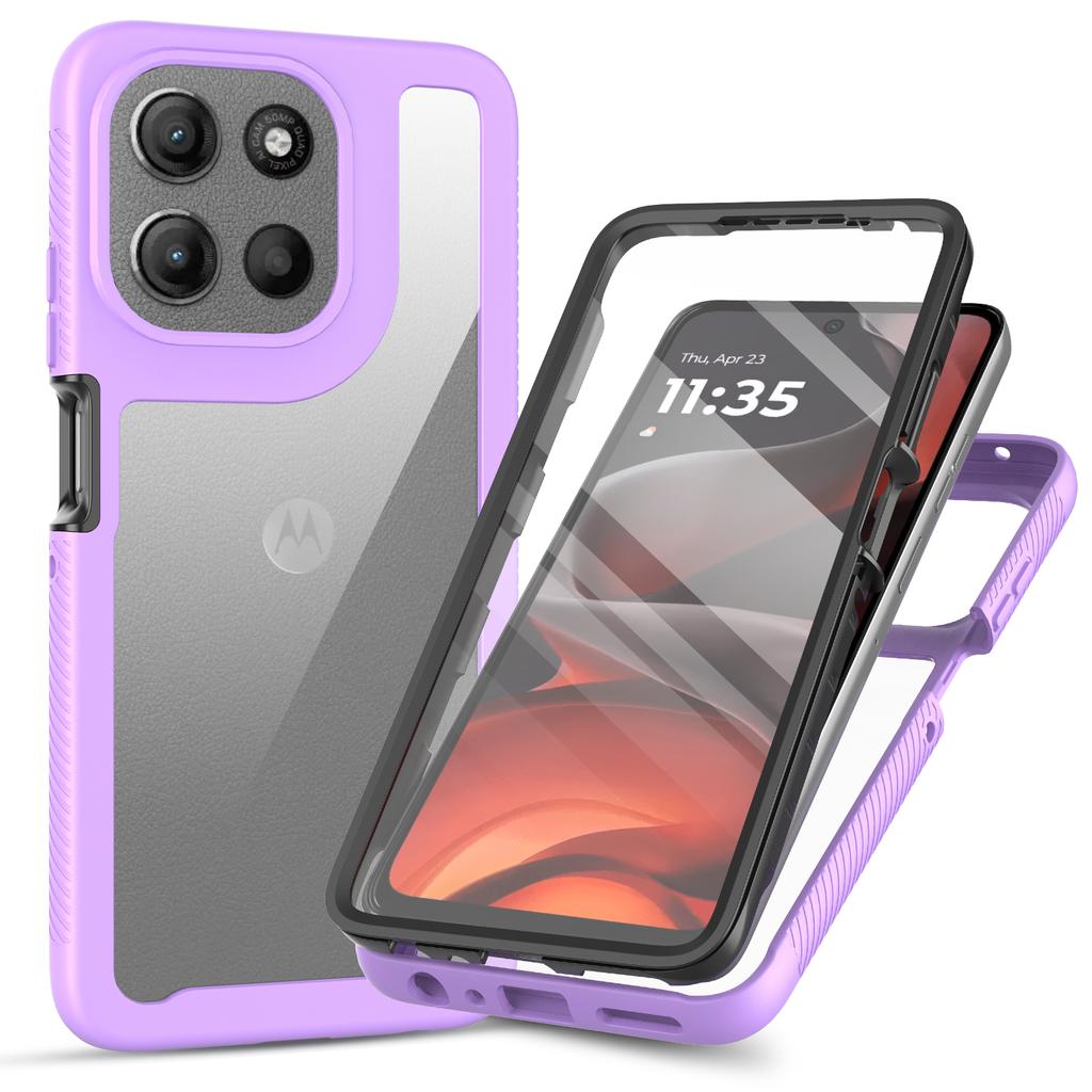 Průhledný obal pro Motorola Moto G86 5G PC + TPU Zadní kryt telefonu s PET fólií na displej