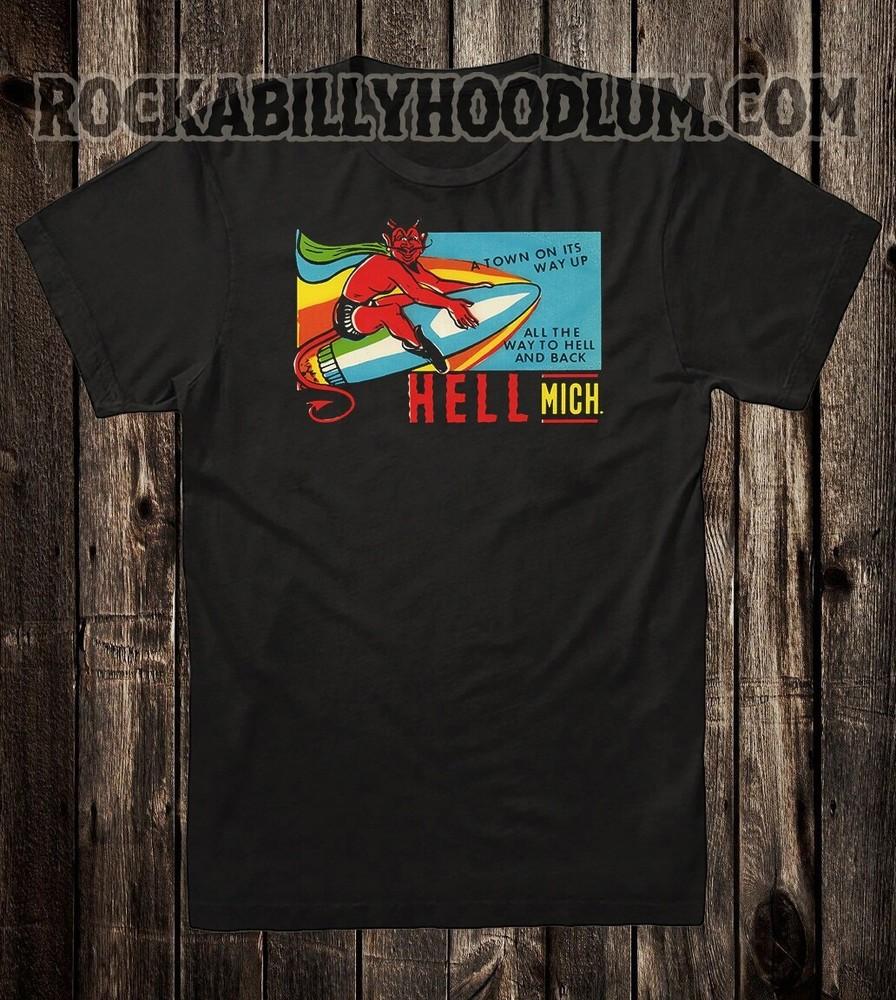 Retro Travel Tee T Shirt 100% Cotton Tourist Hell Michigan Little Devil Unisex T-Shirt XL