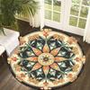 Vintage Boho Floral Round Rug Maximalist Cottagecore Home Decor Flower Carpet Soft Non-Slip Floor Mat for Living Room Bedroom
